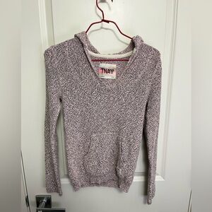 TNA Pink and Black Knit Sweater with the hood in size XXS